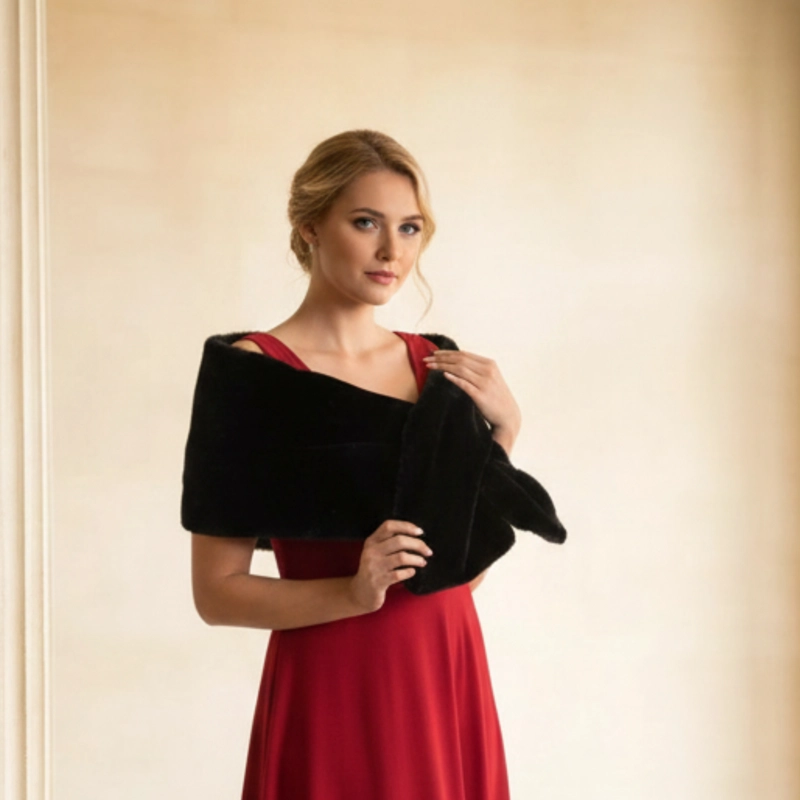 TAPADO ESTOLA ELEGANTE ENVOLVENTE ESTILO PELUCHE 6062 - 1