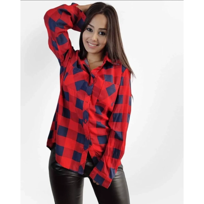 BLUSA MUJER MANGA LARGA CUADRILLE  LEÑADORA COLORES 5060 - 2