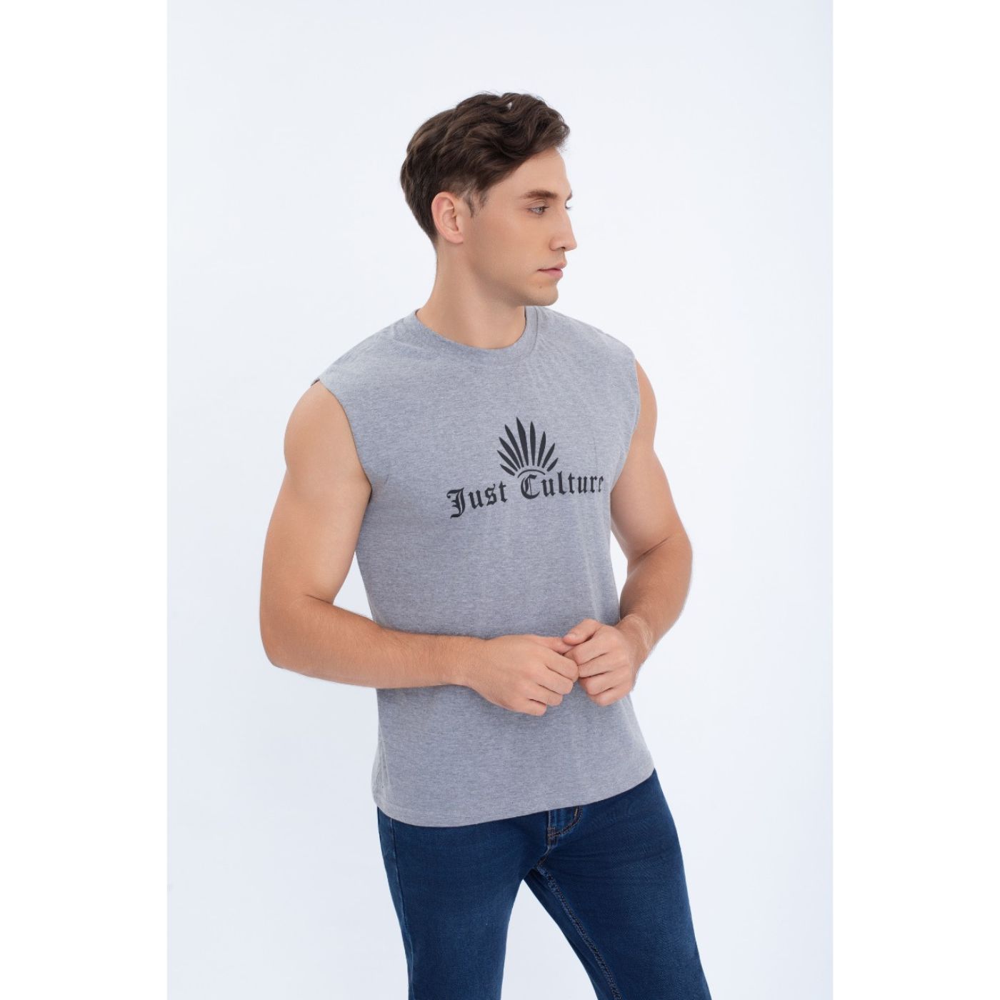 POLERA MUSCULOSA HOMBRE SIN MANGAS DISEÑO COLORES 7603 - 1