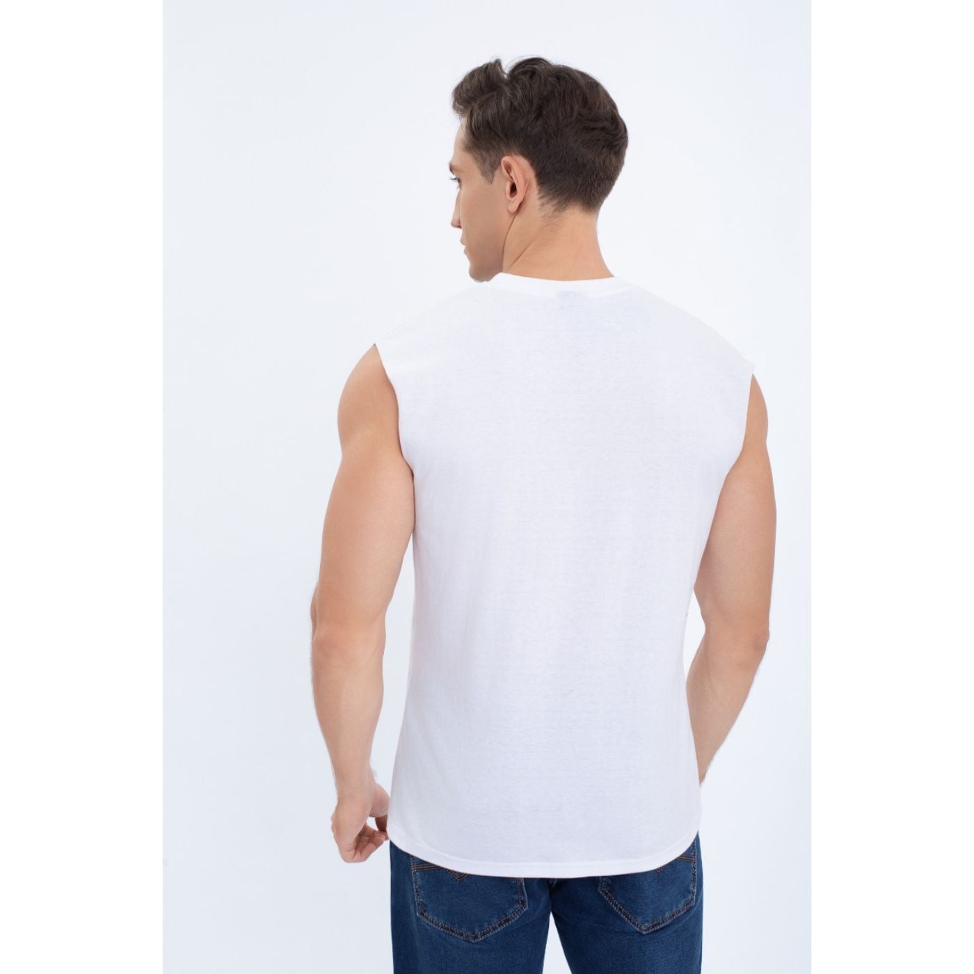 POLERA MUSCULOSA HOMBRE SIN MANGAS DISEÑO COLORES 7603 - 4