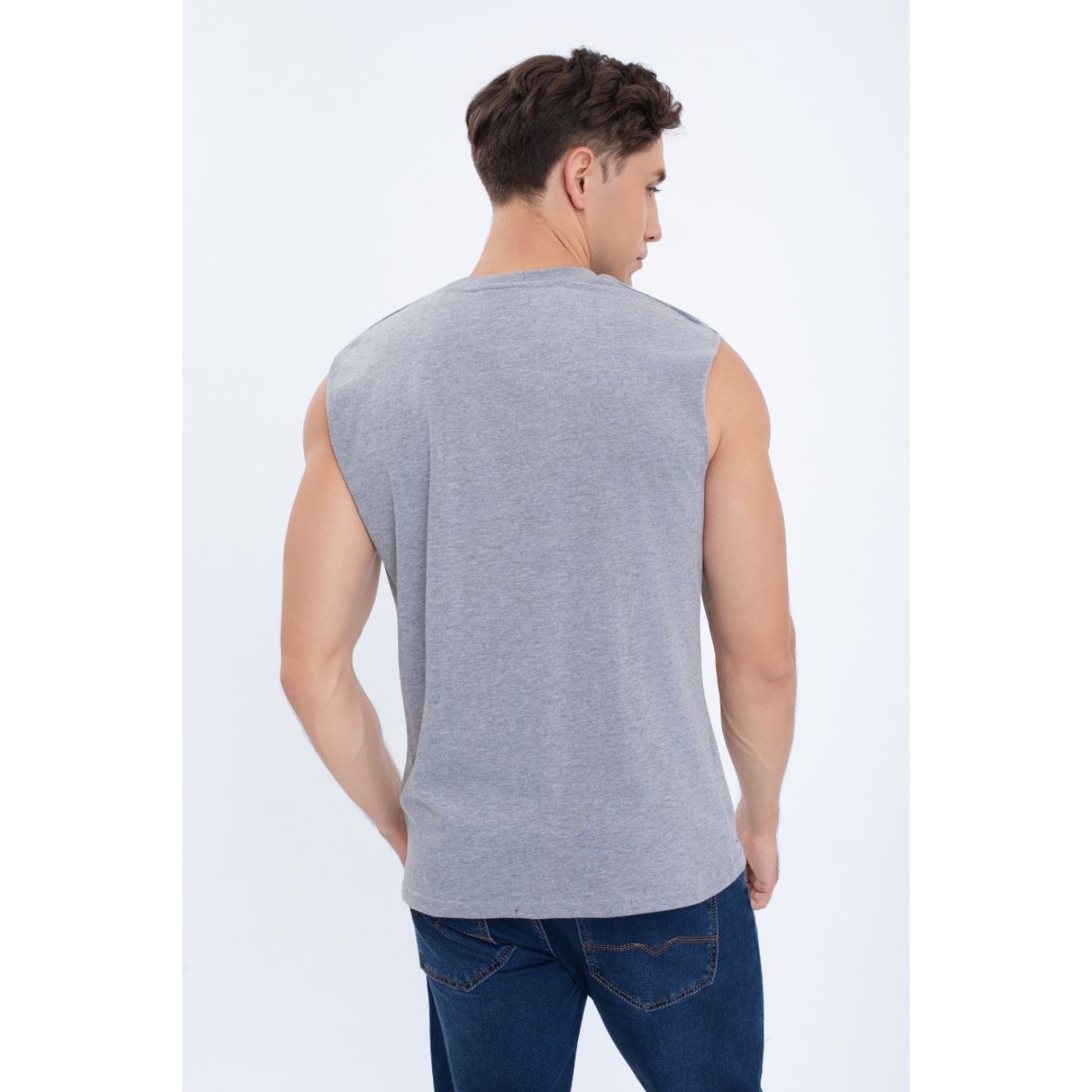 POLERA MUSCULOSA HOMBRE SIN MANGAS DISEÑO COLORES 7603 - 4