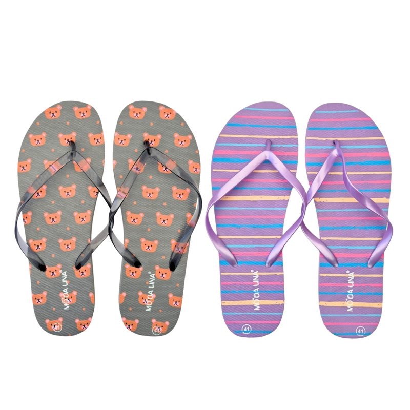 PACK 2 PARES HAWAIANAS MUJER CHALAS SANDALIAS SUELA GOMA 5354 - 1
