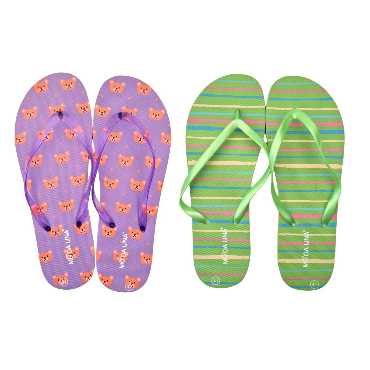 PACK 2 PARES HAWAIANAS MUJER CHALAS SANDALIAS SUELA GOMA 5354 - 1