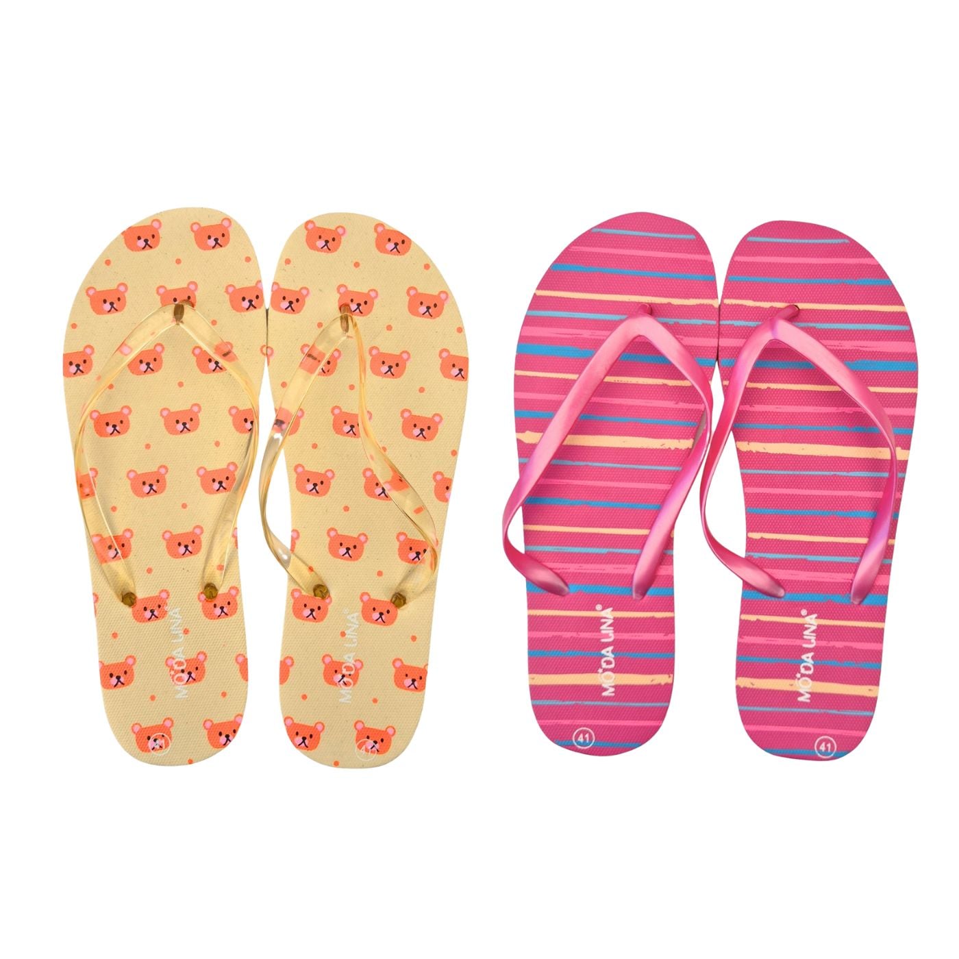 PACK 2 PARES HAWAIANAS MUJER CHALAS SANDALIAS SUELA GOMA 5354 - 1