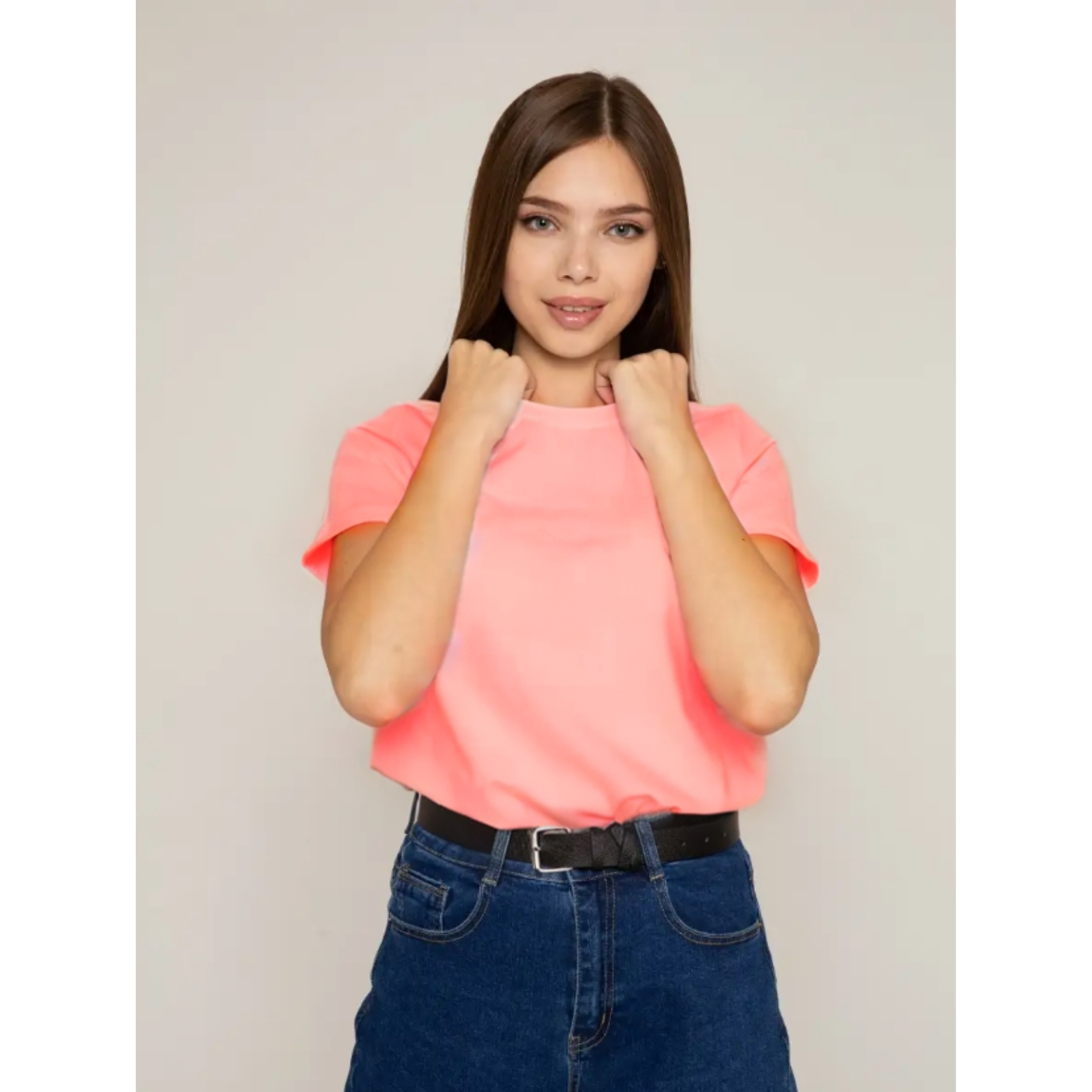 POLERA MANGA CORTA ALGODON MUJER LISA BASIC - 3