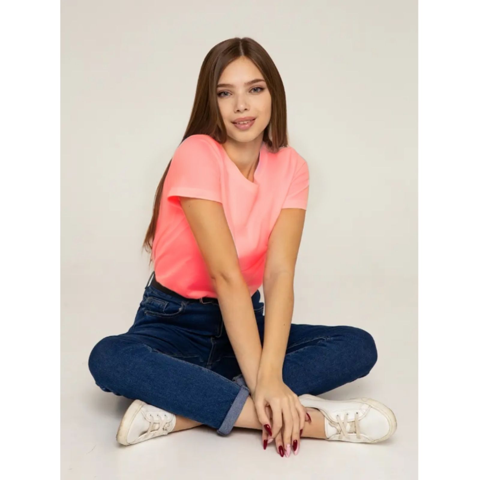 POLERA MANGA CORTA ALGODON MUJER LISA BASIC - 4