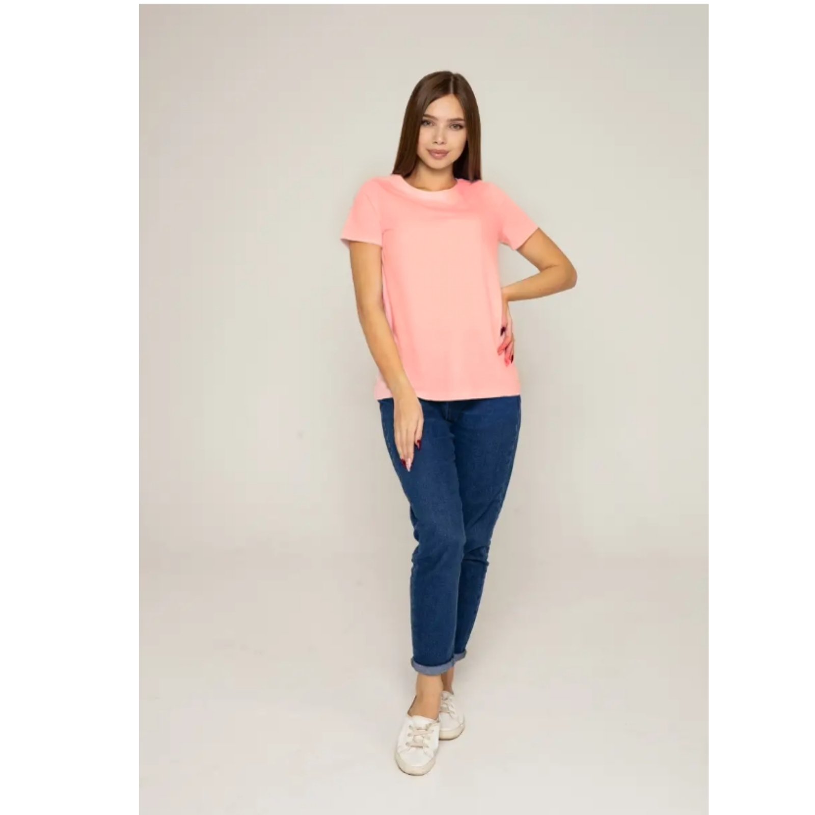 POLERA MANGA CORTA ALGODON MUJER LISA BASIC - 5
