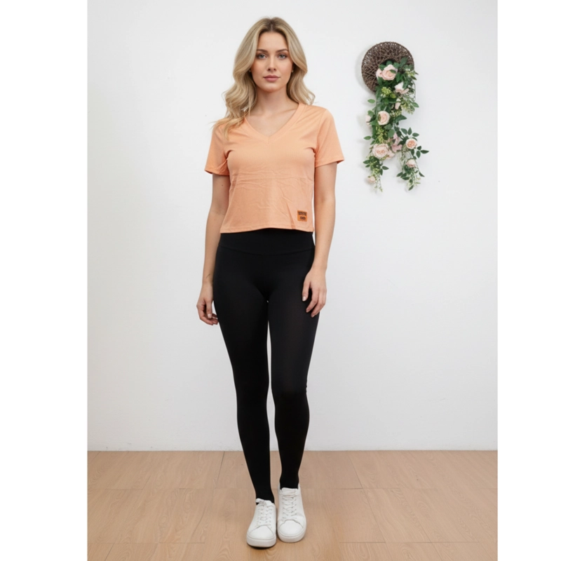 PACK 2 POLERAS MUJER ACANALADA DELGADA MANGA CORTA ELASTICADA A618 - 1