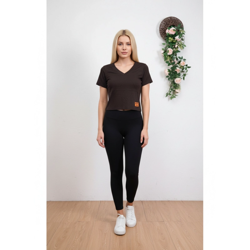PACK 2 POLERAS MUJER ACANALADA DELGADA MANGA CORTA ELASTICADA A618 - 1