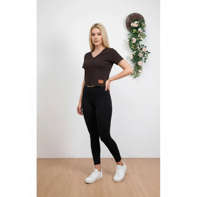 PACK 2 POLERAS MUJER ACANALADA DELGADA MANGA CORTA ELASTICADA A618 - 2