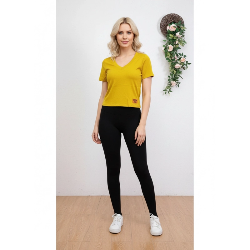 PACK 2 POLERAS MUJER ACANALADA DELGADA MANGA CORTA ELASTICADA A618 - 3