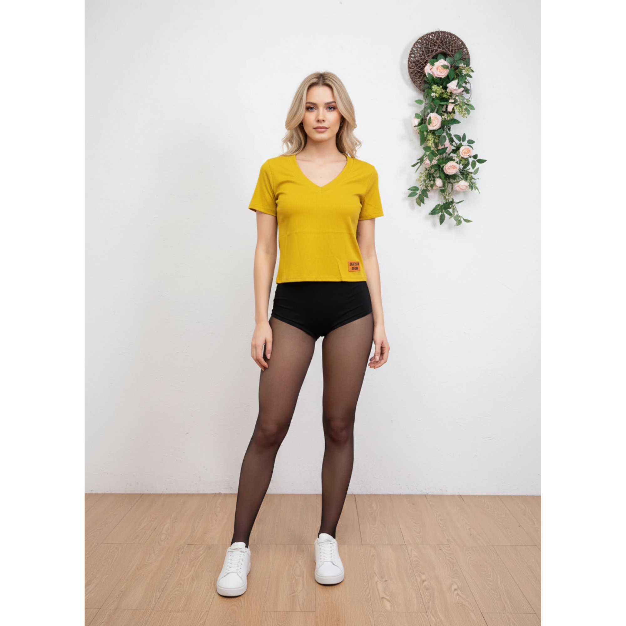 PACK 2 POLERAS MUJER ACANALADA DELGADA MANGA CORTA ELASTICADA A618 - 4