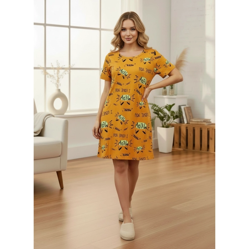 PACK 2 CAMISA DE DORMIR MUJER JUVENIL VERANO MANGA CORTA GATITO A783 - 2