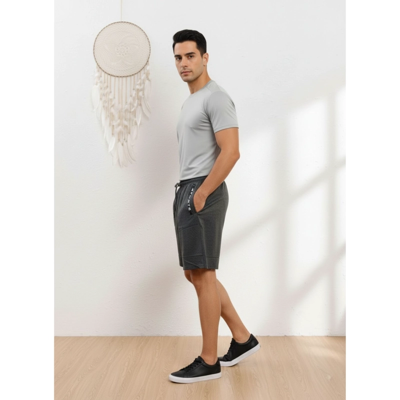 PACK 2 SHORT BERMUDA DEPORTIVO LISO HOMBRE BOLSILLOS CIERRE A559 - 3