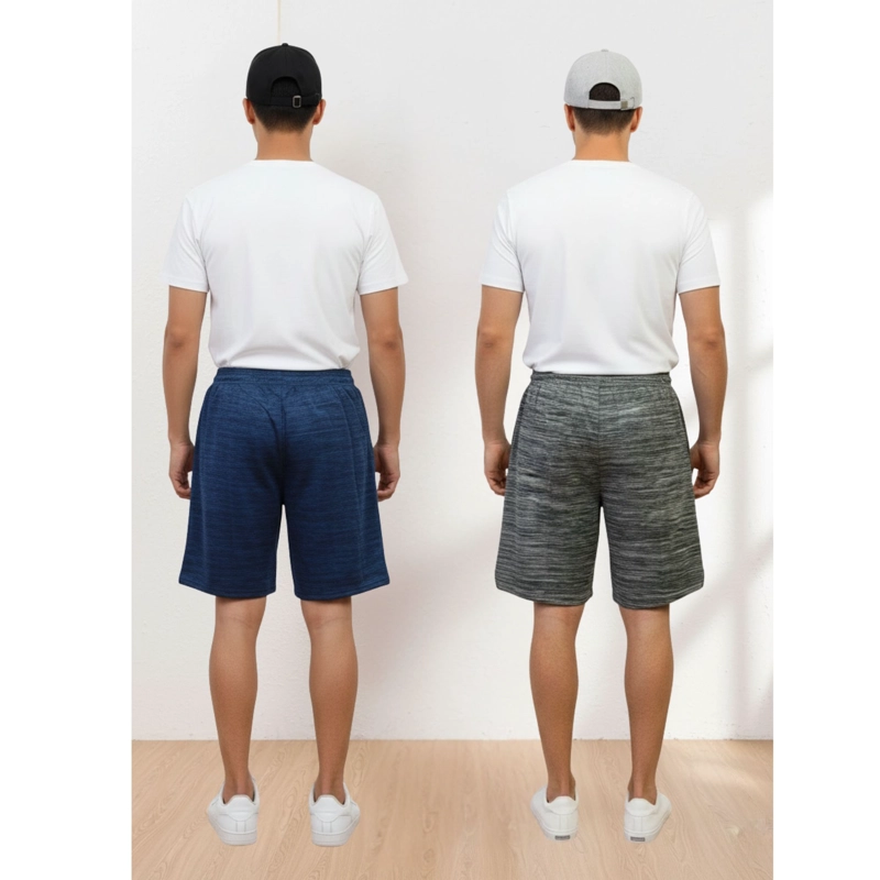 PACK 2 SHORT BERMUDA JASPEADO DEPORTIVO HOMBRE BOLSILLOS CIERRE A557 - 2