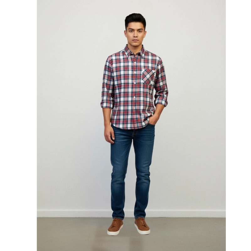 CAMISA LEÑADORA A CUADROS HOMBRE JUVENIL INVIERNO A1770 - 1