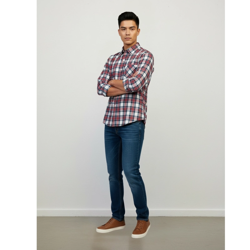 CAMISA LEÑADORA A CUADROS HOMBRE JUVENIL INVIERNO A1770 - 2