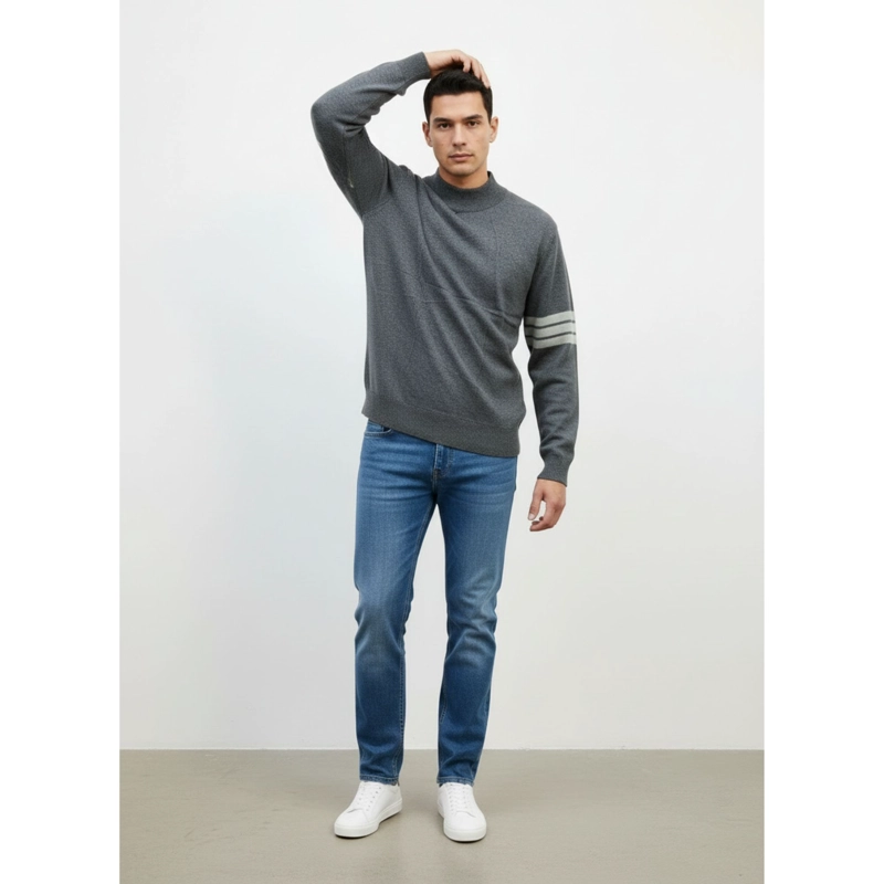 SWEATER HOMBRE CUELLO ALTO TEJIDO MANGA LARGA LISO 1375 - 1