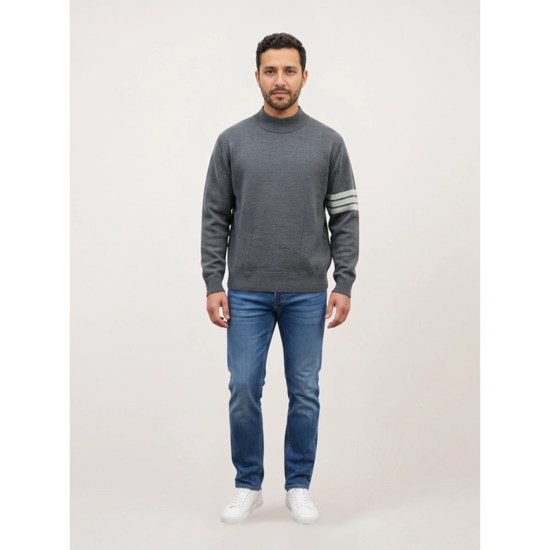 SWEATER HOMBRE CUELLO ALTO TEJIDO MANGA LARGA LISO 1375 - 2