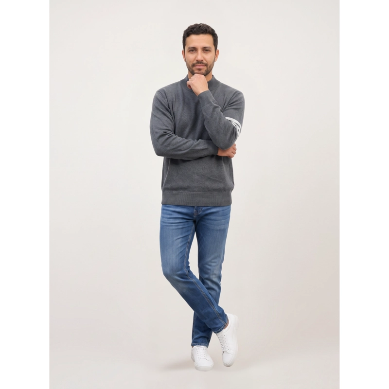 SWEATER HOMBRE CUELLO ALTO TEJIDO MANGA LARGA LISO 1375 - 3