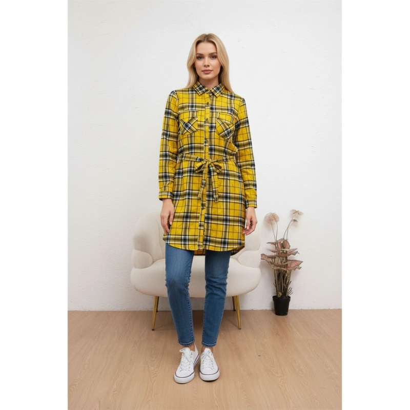 CAMISA LEÑADORA MUJER BLUSON MANGA LARGA GRUESA BOTONES A1653 - 1