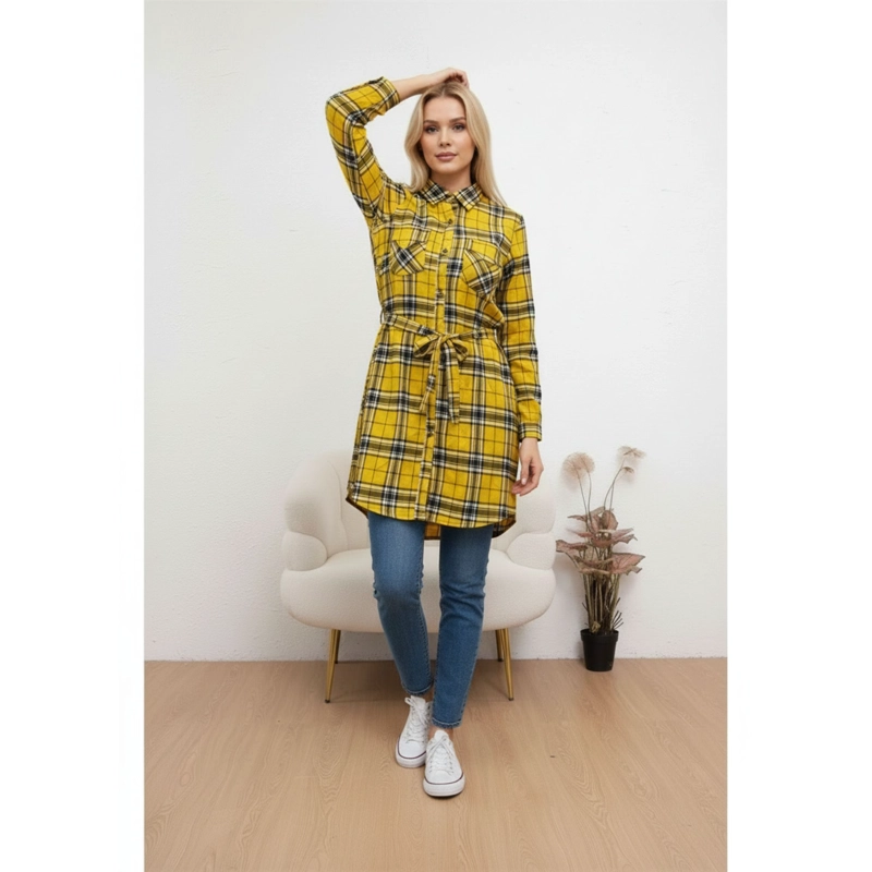 CAMISA LEÑADORA MUJER BLUSON MANGA LARGA GRUESA BOTONES A1653 - 2