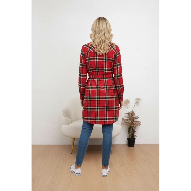 CAMISA LEÑADORA MUJER BLUSON MANGA LARGA GRUESA BOTONES A1653 - 3