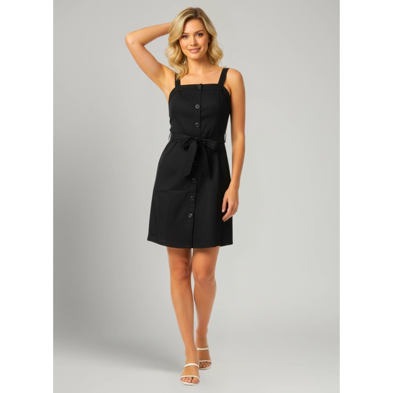 VESTIDO CORTO MUJER VERANO STRAPLESS PABILOS CON CINTURON A881 - 1