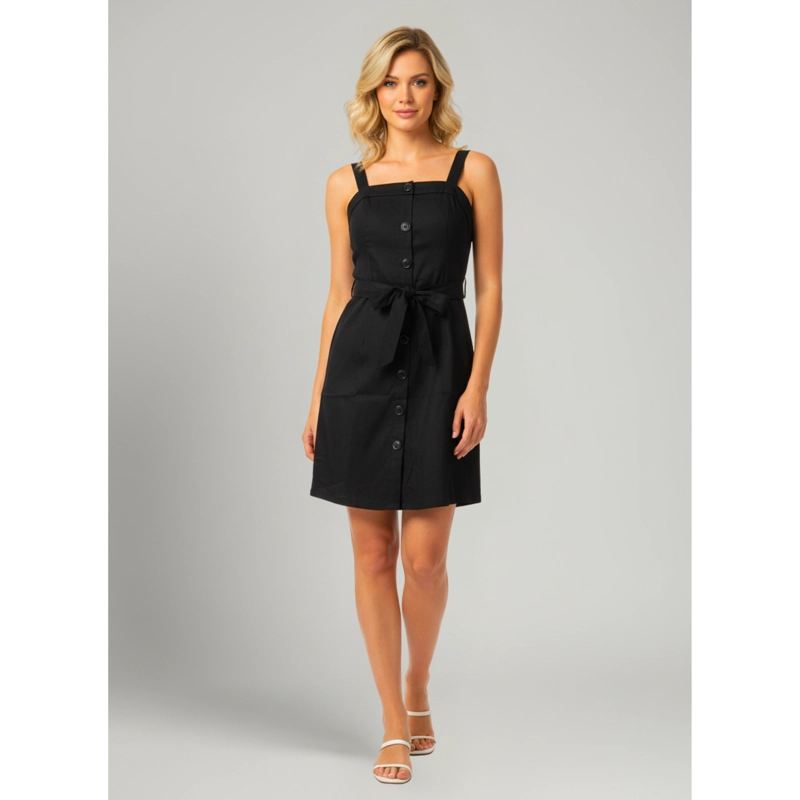 VESTIDO CORTO MUJER VERANO STRAPLESS PABILOS CON CINTURON A881 - 2