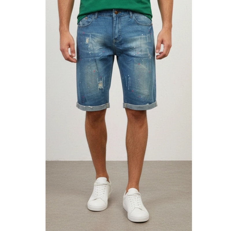 SHORT BERMUDA JEANS HOMBRE CASUAL URBANO TENDENCIA A2056 - 1