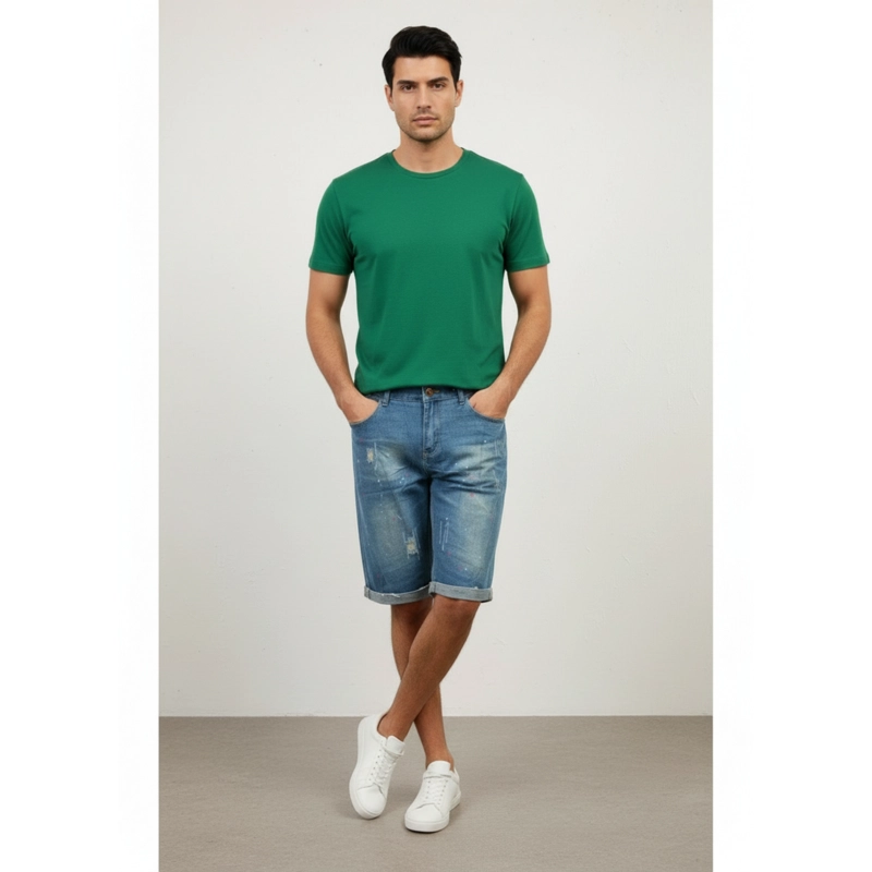 SHORT BERMUDA JEANS HOMBRE CASUAL URBANO TENDENCIA A2056 - 3