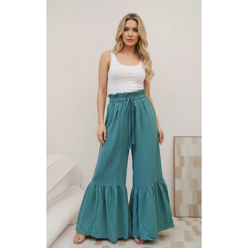 PANTALON PALAZZO MUJER LIVIANO CON VUELOS EXCELENTE CALIDAD 2605 - 2