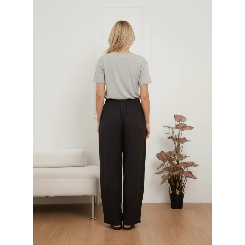 PANTALON PALAZZO MUJER LIVIANO RECTO PRETINA ALTA PRIMAVERA VERANO 8303 - 2