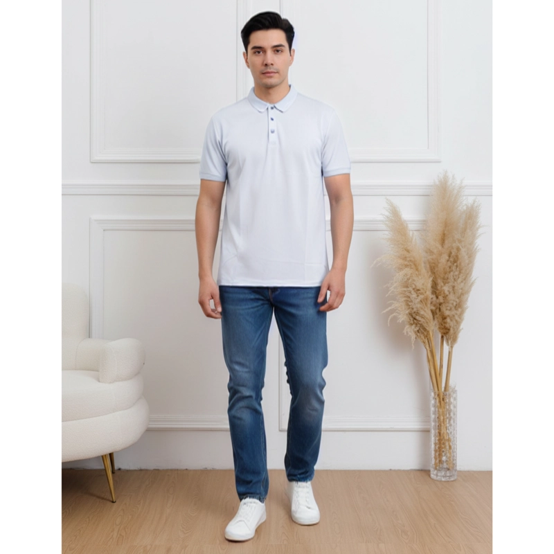 POLERA PIQUE  TELA DEPORTIVA TRANSPIRABLE HOMBRE PRIMAVERA VERANO 6604 - 1