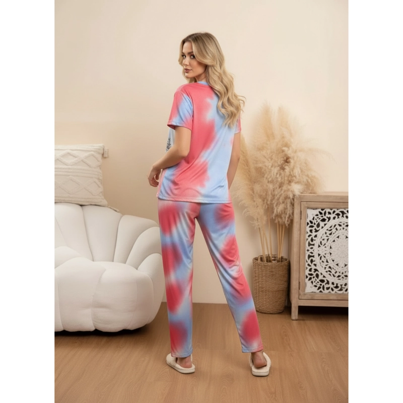CONJUNTO 3 PIEZAS PIJAMA MUJER VERANO SHORT PANTALON POLERA MANGA CORTA 100 - 2