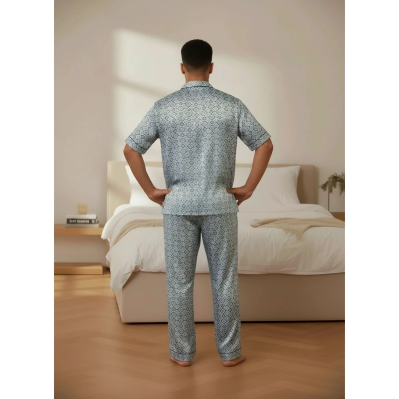 PIJAMA HOMBRE VERANO PANTALON Y POLERA MANGA CORTA CON BOTONES 8888 - 3
