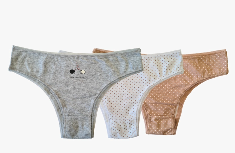 PACK 3 CALZON ALGODON TANGA BIKINI PUNTITOS MUJER LISO #5 - 1