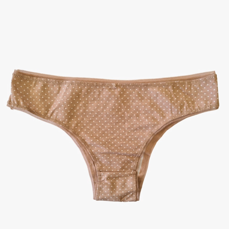 PACK 3 CALZON ALGODON TANGA BIKINI PUNTITOS MUJER LISO #5 - 2