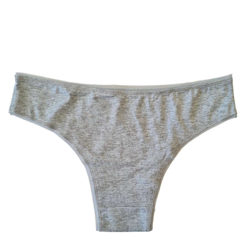 PACK 3 CALZON ALGODON TANGA BIKINI PUNTITOS MUJER LISO #5 - 3