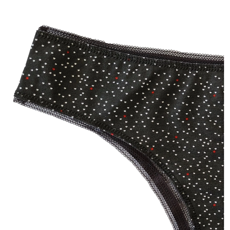 PACK 3 CALZON ALGODON TANGA BIKINI PUNTITOS MUJER LISO #5 - 4