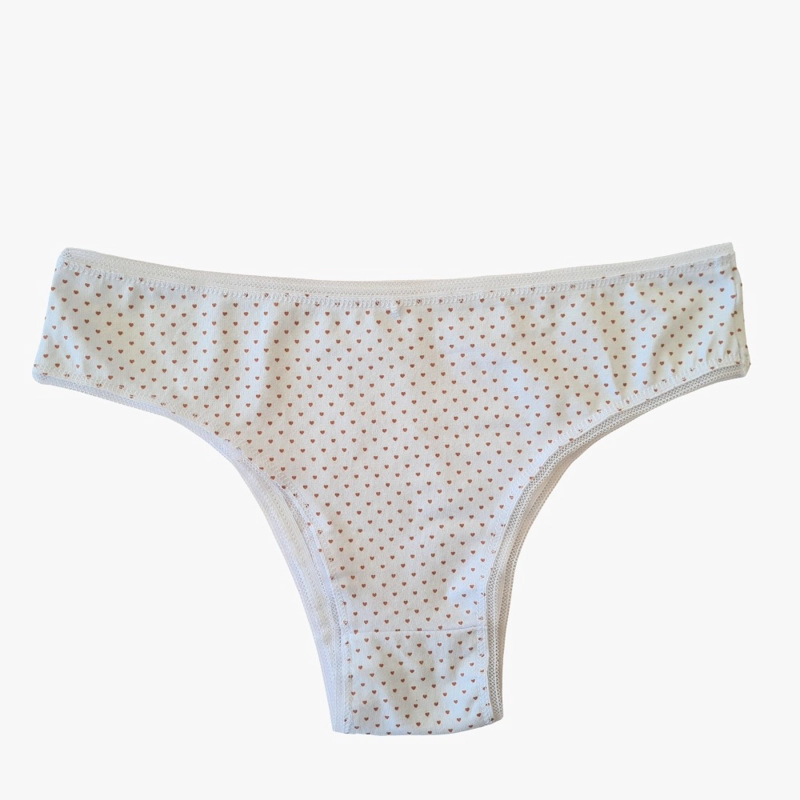 PACK 3 CALZON ALGODON TANGA BIKINI PUNTITOS MUJER LISO #5 - 5