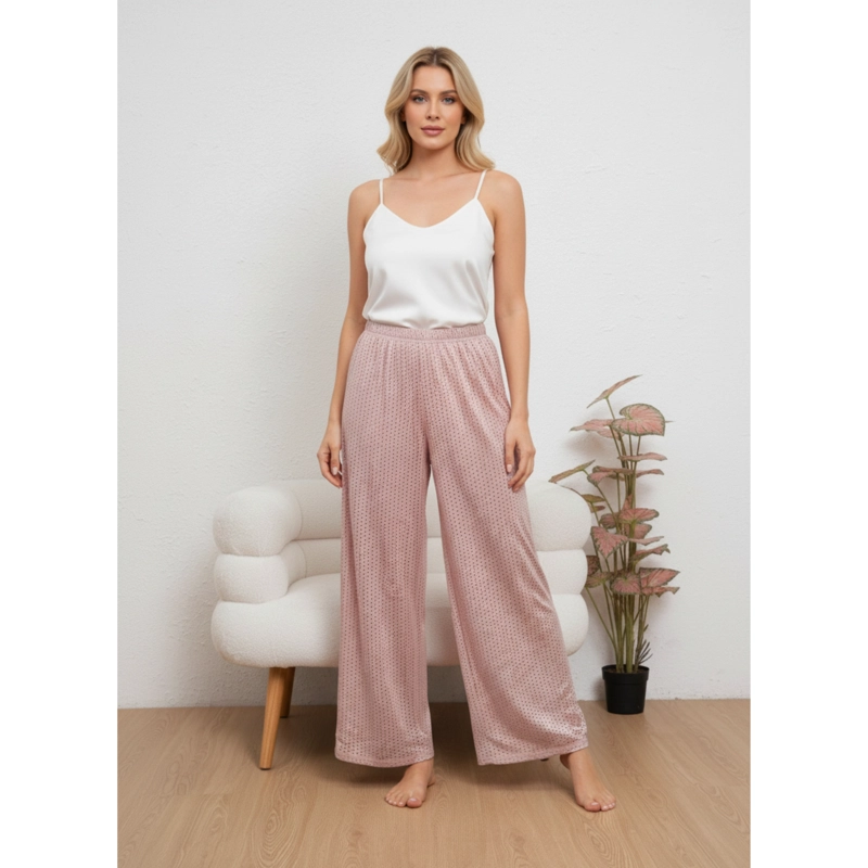 PANTALON PLAYERO MUJER RECTO CALADO TIPO BRODERIE VERANO 6621 - 2