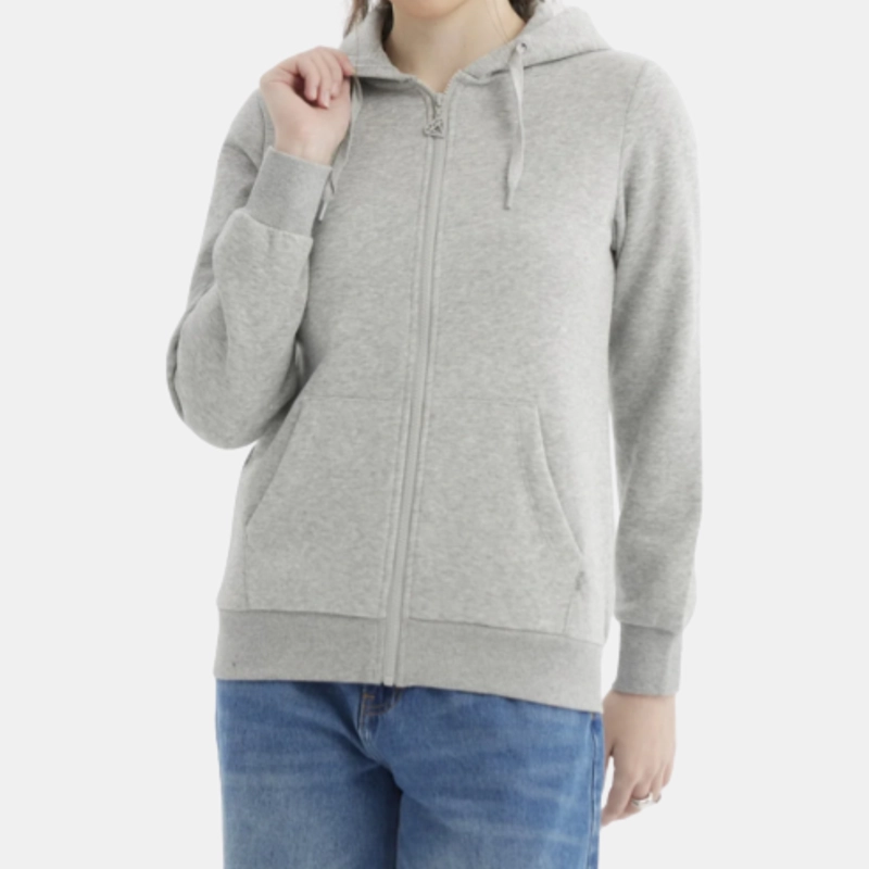 POLERON CON CIERRE MUJER BOLSILLO INTERIOR FORRO POLAR CON GORRO Z-05 - 1