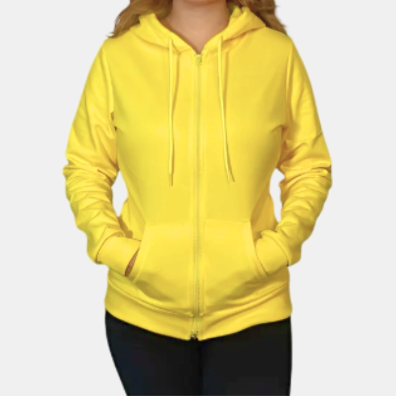 POLERON CON CIERRE MUJER BOLSILLO INTERIOR FORRO POLAR CON GORRO Z-05 - 2