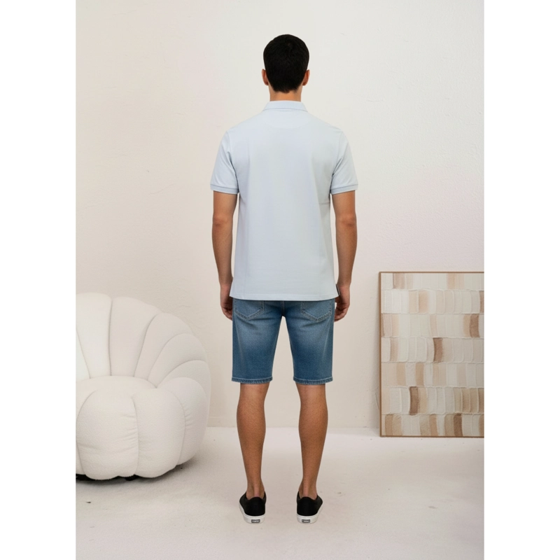 POLERA HOMBRE ALGODON PRIMAVERA VERANO CUELLO CIERRE 0180 - 3