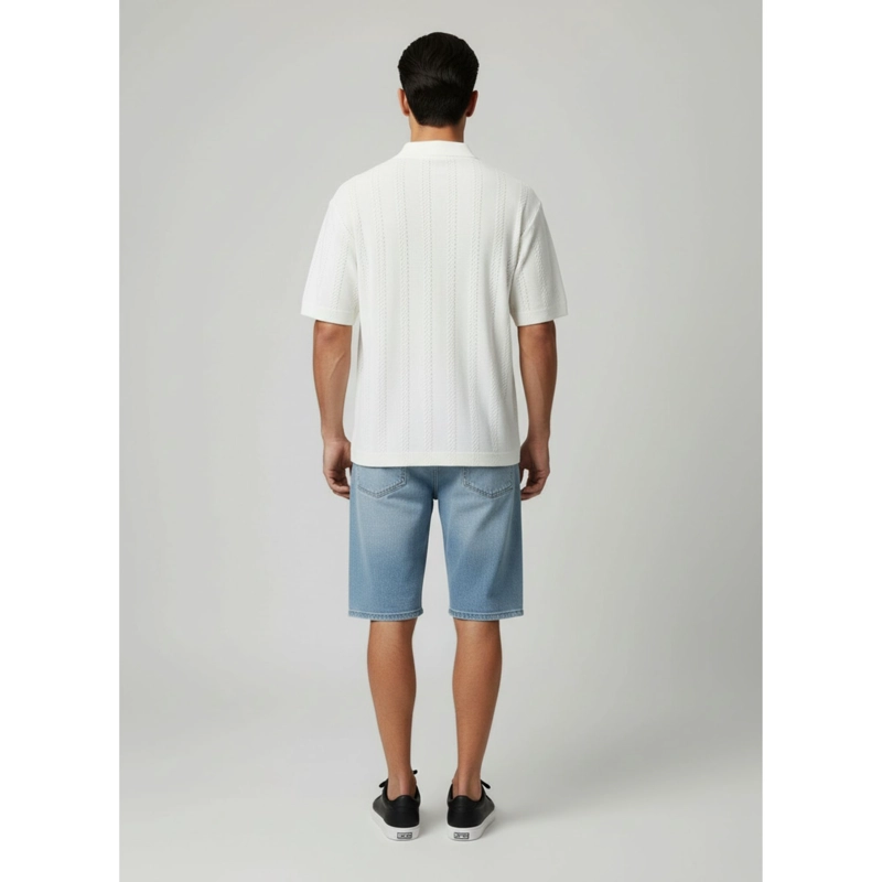 POLERA HOMBRE MANGA CORTA TEJIDA CON CUELLO ESTILO CASUAL 0173 - 3