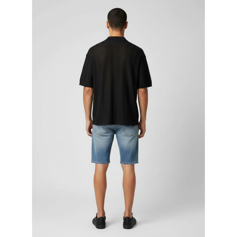 POLERA HOMBRE MANGA CORTA TEJIDA CON CUELLO ESTILO CASUAL 0173 - 3