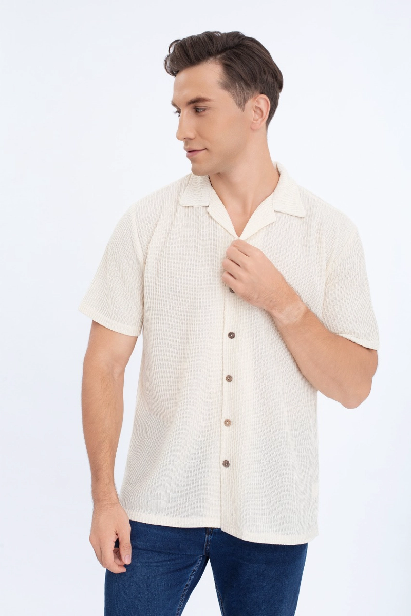 CAMISA HOMBRE TEXTURIZADA FIT VERANO FASHION CALIDAD 0172 - 1