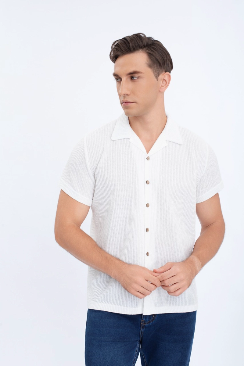 CAMISA HOMBRE TEXTURIZADA FIT VERANO FASHION CALIDAD 0172 - 1