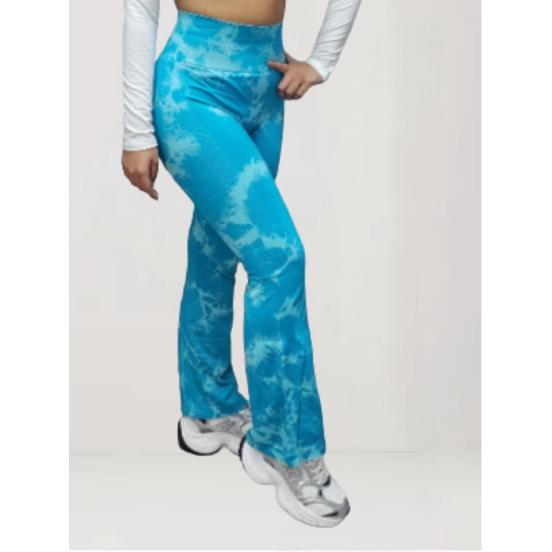 CALZA DELGADA YOGA FLARE MUJER TIE DYE TIRO ALTO LEVANTA COLA 9008 - 1